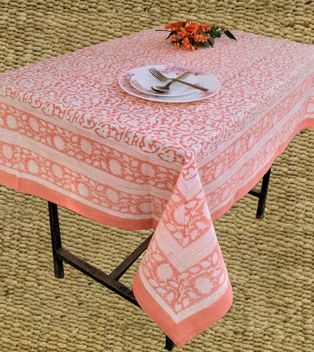 Coral flower print Table Cover