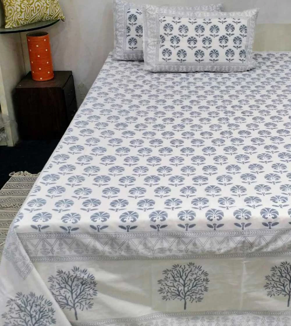 Delightful Palm Tree Hand block printed, Bed Covers
