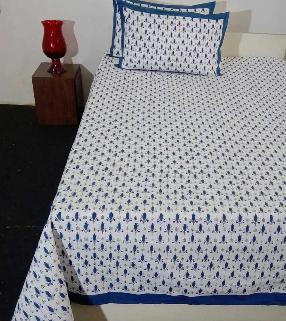 Indigo Blue Hand block printed Bed Covers
