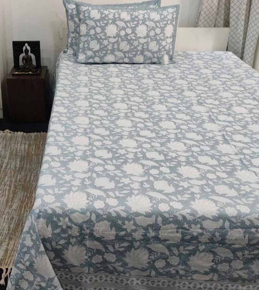 Splendid flower Hand block printed Bed Covers