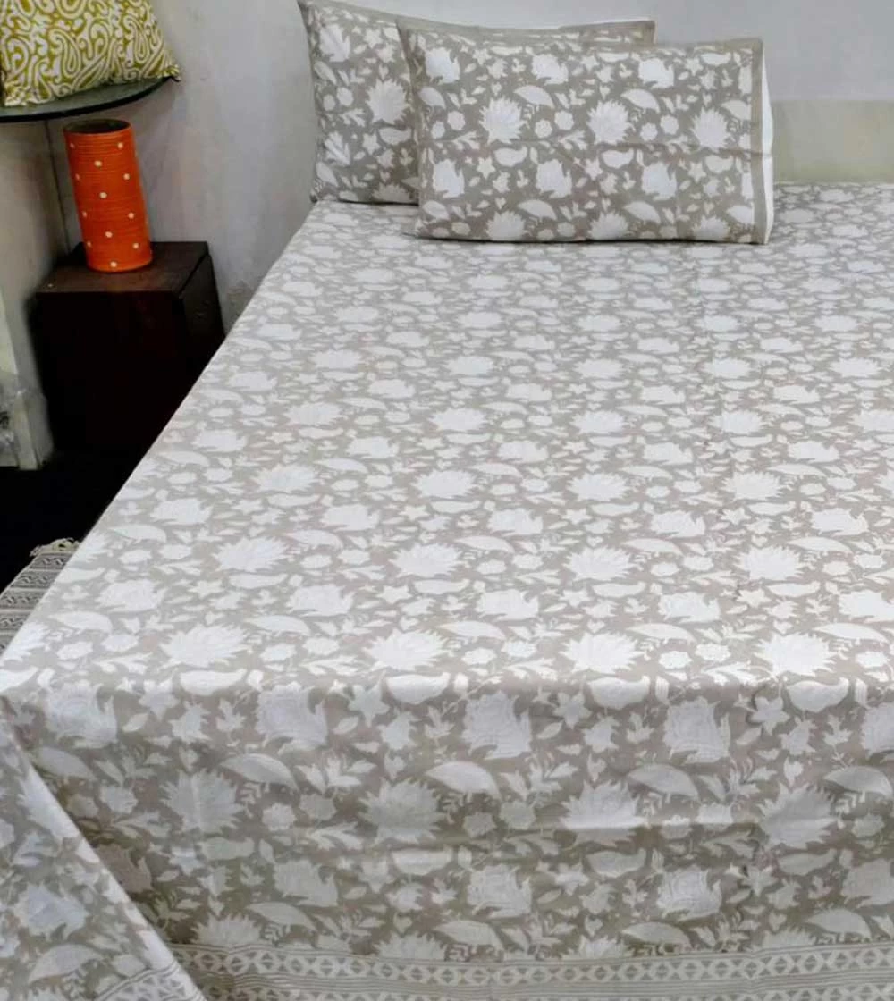 Pleasant flower Hand block printed  Bed Covers
