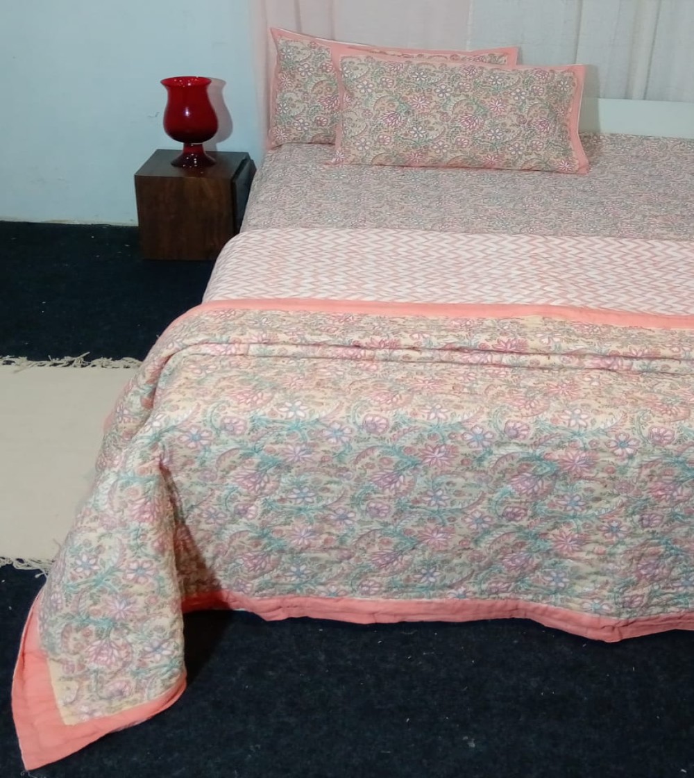 Jaipuri Hand Block Printed Quilt-17