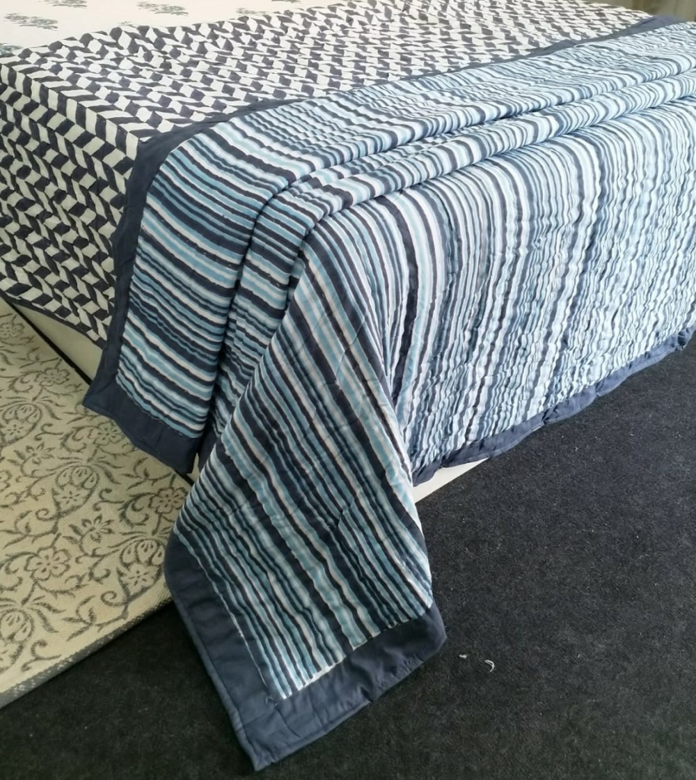 Jaipuri Hand Block Printed Quilt-18