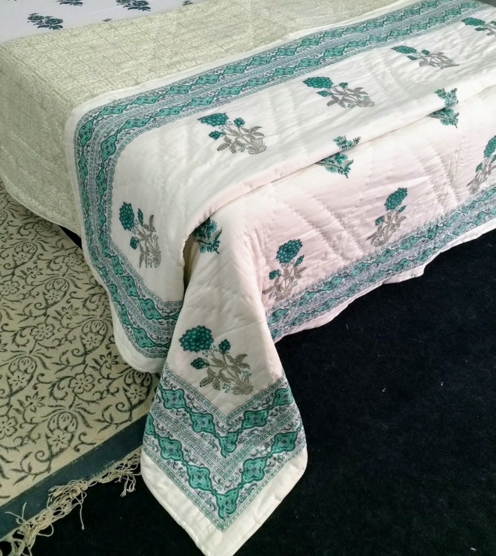 Jaipuri Hand Block Printed Quilt-23