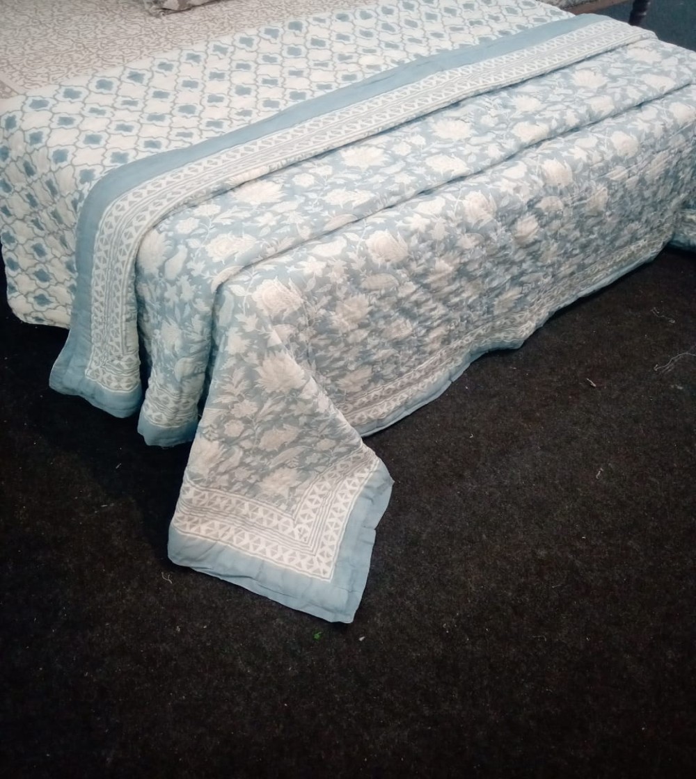 Jaipuri Hand Block Printed Quilt-1